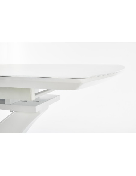 Stół szklany rozkładany FRANKFORT biały mat