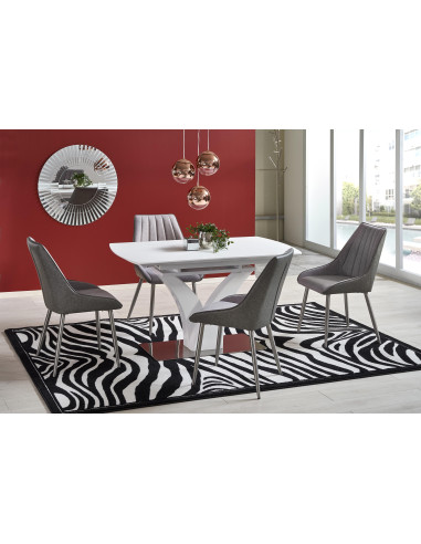 Stół szklany rozkładany FRANKFORT biały mat