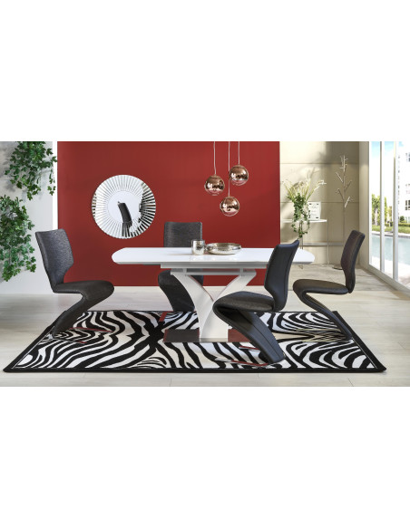 Stół szklany rozkładany FRANKFORT biały mat