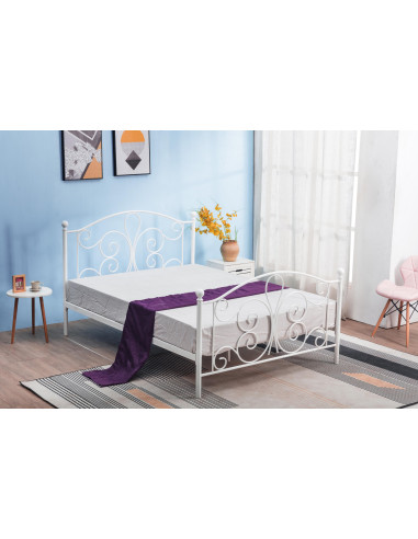 PANAMA LOZ 120x200 cm Białe Łóżko Stalowe - Minimalistyczny Design