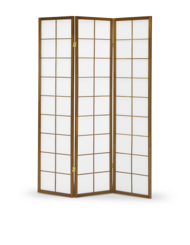 PAR1 Parawan Drewno Lite Wenge/Pergamin - Dekoracyjny Akcent