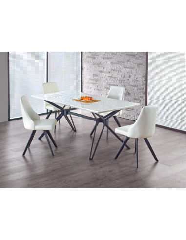 PASCAL Stół Nowoczesny 160x90 cm Biało-Czarny - Nowoczesność i Kontrast