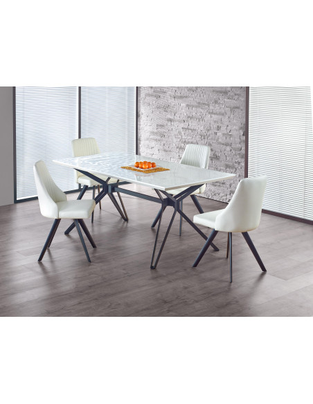 PASCAL Stół Nowoczesny 160x90 cm Biało-Czarny - Nowoczesność i Kontrast