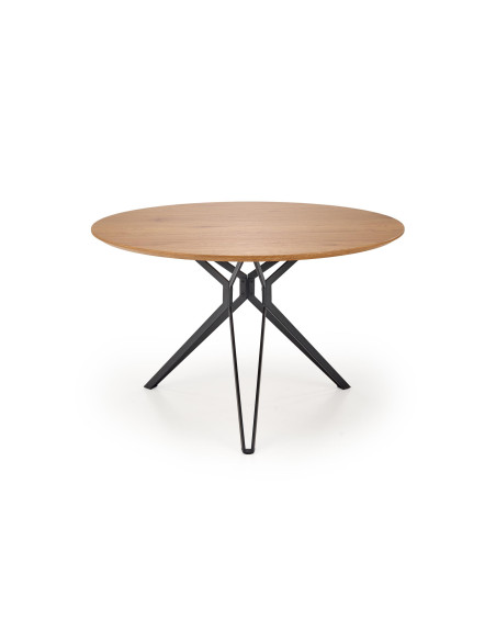 PIXEL 2 Stół Okrągły Fi 120 cm Dąb Złoty/Czarny - Ciepło i Nowoczesność