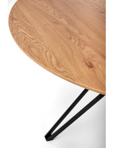 PIXEL 2 Stół Okrągły Fi 120 cm Dąb Złoty/Czarny - Ciepło i Nowoczesność 2