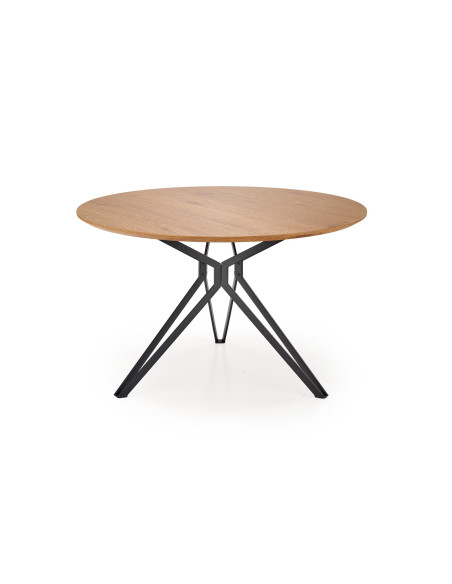 PIXEL 2 Stół Okrągły Fi 120 cm Dąb Złoty/Czarny - Ciepło i Nowoczesność