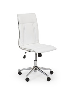 PORTO Fotel Biurowy Eco Skóra Biały/Chrom - Nowoczesność i Komfort
