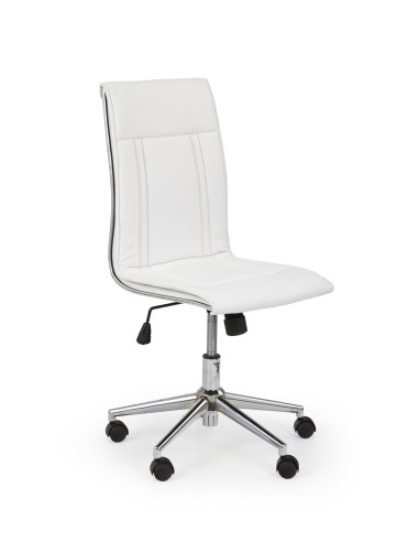 PORTO Fotel Biurowy Eco Skóra Biały/Chrom - Nowoczesność i Komfort