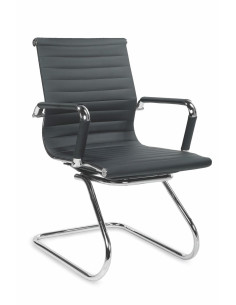 PRESTIGE Fotel Gabinetowy Eco Skóra Czarna / Chrom - Elegancja i Komfort