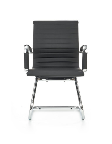 PRESTIGE Fotel Gabinetowy Eco Skóra Czarna / Chrom - Elegancja i Komfort