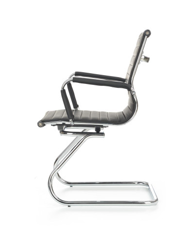 PRESTIGE Fotel Gabinetowy Eco Skóra Czarna / Chrom - Elegancja i Komfort