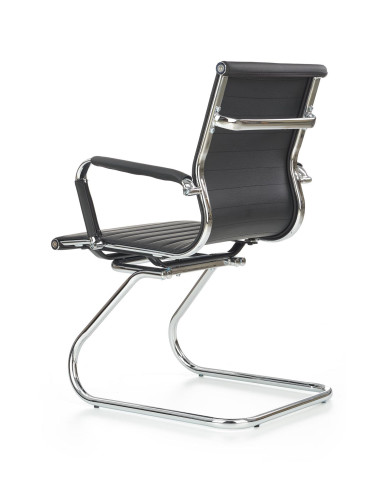 PRESTIGE Fotel Gabinetowy Eco Skóra Czarna / Chrom - Elegancja i Komfort