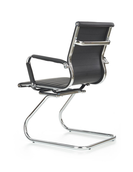 PRESTIGE Fotel Gabinetowy Eco Skóra Czarna / Chrom - Elegancja i Komfort