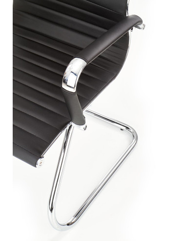 PRESTIGE Fotel Gabinetowy Eco Skóra Czarna / Chrom - Elegancja i Komfort