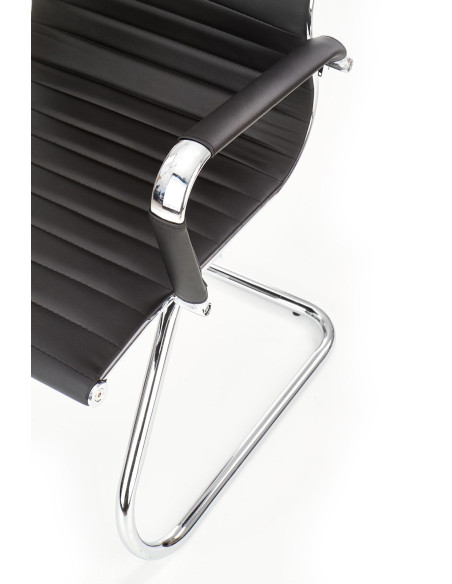 PRESTIGE Fotel Gabinetowy Eco Skóra Czarna / Chrom - Elegancja i Komfort