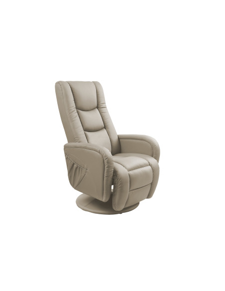 PULSAR Fotel Rozkładany z Funkcją Masażu Cappuccino | Eco Skóra