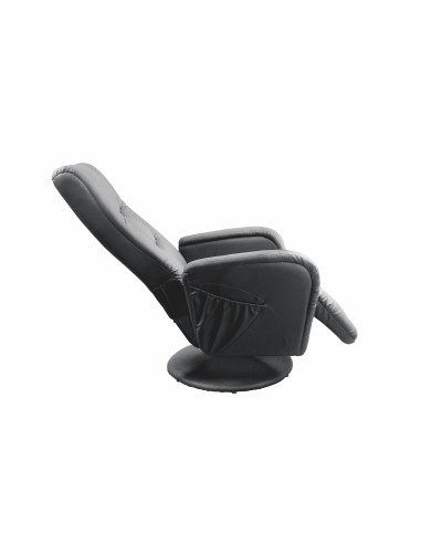PULSAR Fotel Rozkładany z Funkcją Masażu Czarny | Eco Skóra