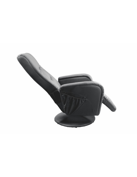 PULSAR Fotel Rozkładany z Funkcją Masażu Czarny | Eco Skóra