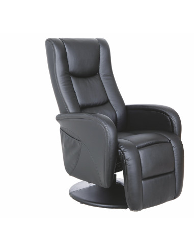 PULSAR Fotel Rozkładany z Funkcją Masażu Czarny | Eco Skóra