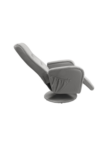 PULSAR Fotel Rozkładany z Funkcją Masażu Popielaty | Eco Skóra