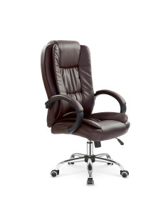 RELAX Fotel Gabinetowy Ciemny Brąz | Eco Skóra/Chrom - Klasyczna Elegancja