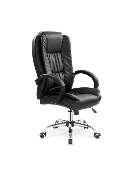 RELAX Fotel Gabinetowy Czarny Eco Skóra/Chrom - Profesjonalizm i Styl