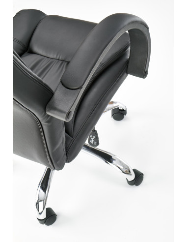 RELAX Fotel Gabinetowy Czarny Eco Skóra/Chrom - Profesjonalizm i Styl