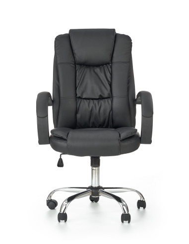 RELAX Fotel Gabinetowy Czarny Eco Skóra/Chrom - Profesjonalizm i Styl