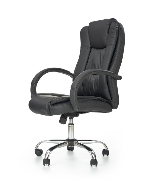 RELAX Fotel Gabinetowy Czarny Eco Skóra/Chrom - Profesjonalizm i Styl