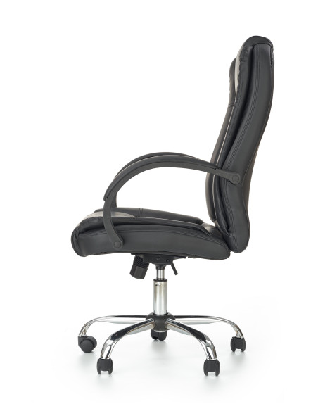 RELAX Fotel Gabinetowy Czarny Eco Skóra/Chrom - Profesjonalizm i Styl