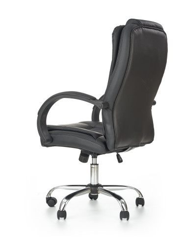 RELAX Fotel Gabinetowy Czarny Eco Skóra/Chrom - Profesjonalizm i Styl