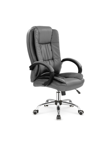 RELAX Fotel Gabinetowy Popielaty Eco Skóra/Chrom - Nowoczesność i Styl