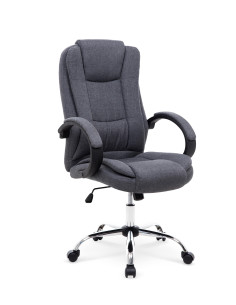 RELAX 2 Fotel Gabinetowy Ciemny Popiel Tkanina/Chrom - Komfort w Pracy