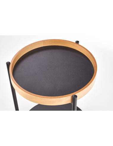 ROLO Ława z Półką Czarna/Dąb Naturalny- Nowoczesność i Elegancja