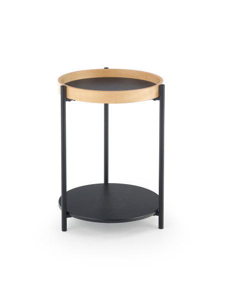 ROLO Ława z Półką Czarna/Dąb Naturalny- Nowoczesność i Elegancja