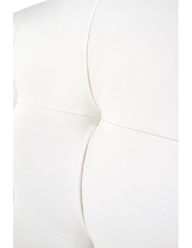 SAMARA Łóżko Drewniane z Pikowanym Zagłówkiem 160x200 cm Białe