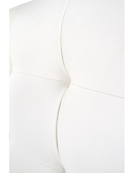 SAMARA Łóżko Drewniane z Pikowanym Zagłówkiem 160x200 cm Białe