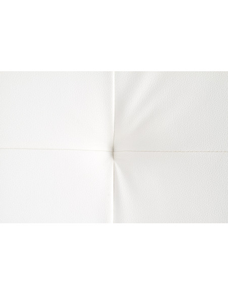 SAMARA Łóżko Drewniane z Pikowanym Zagłówkiem 160x200 cm Białe