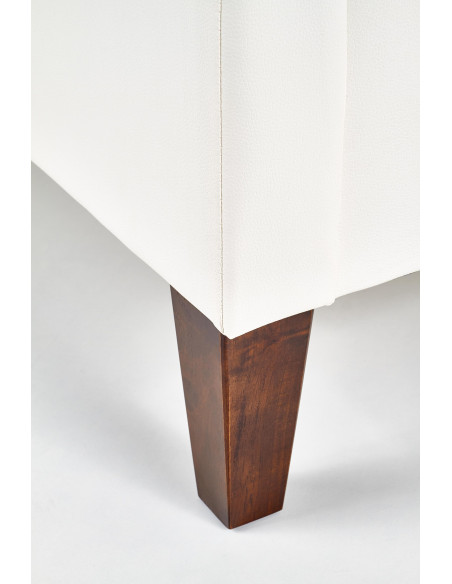 SAMARA Łóżko Drewniane z Pikowanym Zagłówkiem 160x200 cm Białe