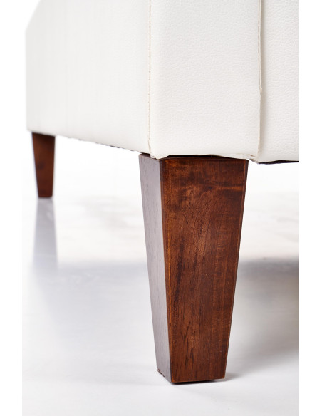 SAMARA Łóżko Drewniane z Pikowanym Zagłówkiem 160x200 cm Białe