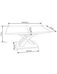 SANDOR Stół Rozkładany 160-220 cm Dąb Złoty MDF / Stal Nierdzewna 2