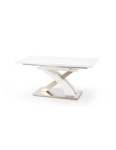 SANDOR Stół Rozkładany 160-220 cm Biały MDF / Stal Nierdzewna