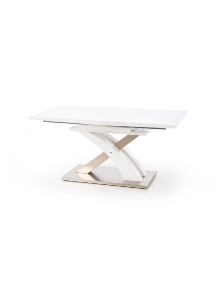 SANDOR Stół Rozkładany 160-220 cm Biały MDF / Stal Nierdzewna