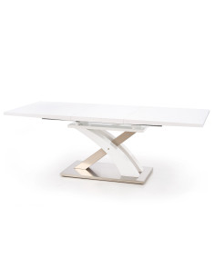 SANDOR Stół Rozkładany 160-220 cm Biały MDF / Stal Nierdzewna 2