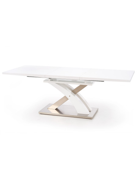 SANDOR Stół Rozkładany 160-220 cm Biały MDF / Stal Nierdzewna