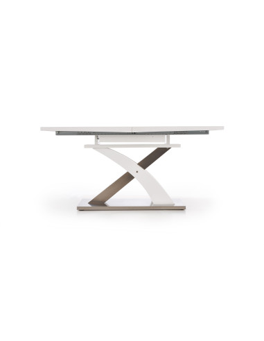 SANDOR Stół Rozkładany 160-220 cm Biały MDF / Stal Nierdzewna