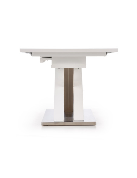 SANDOR Stół Rozkładany 160-220 cm Biały MDF / Stal Nierdzewna