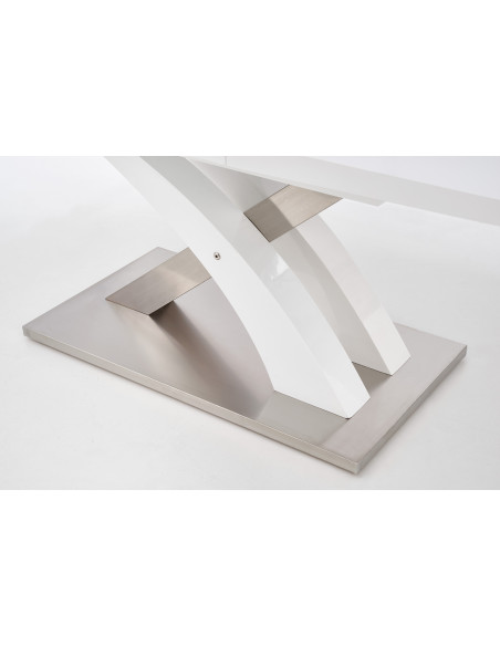 SANDOR Stół Rozkładany 160-220 cm Biały MDF / Stal Nierdzewna