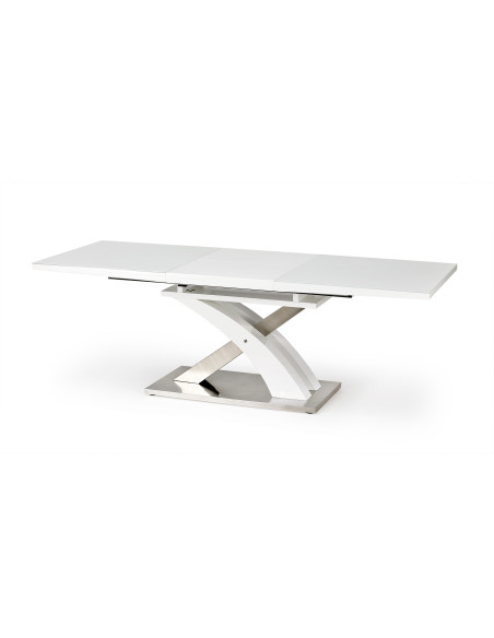 Stół rozkładany szkło / mdf SALVADOR 2 biały