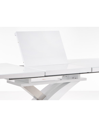 Stół rozkładany szkło / mdf SALVADOR 2 biały